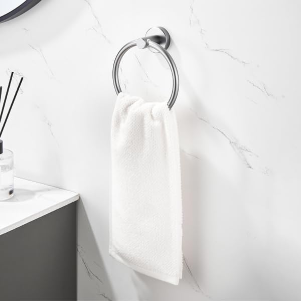 EKUL Towel Ring Gun Grey Bathroom Holder