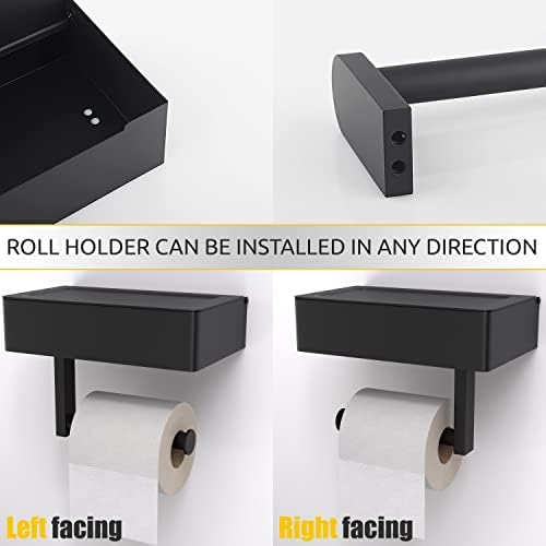 Matte Black Self-Adhesive Toilet Paper Holder