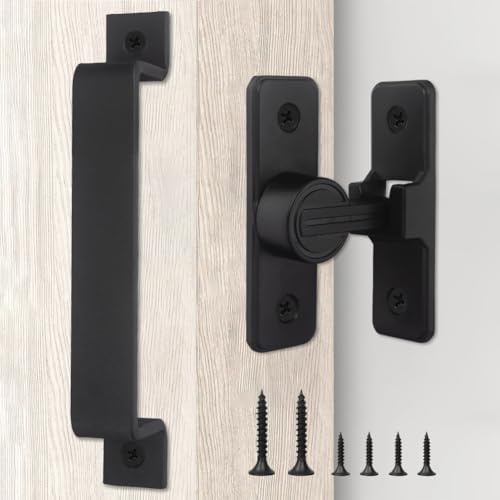 Barn Door Lock with Handle 90-Degree Latches
