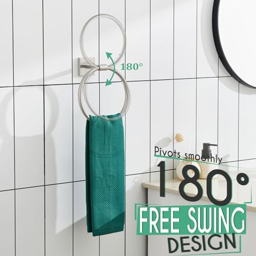 KOKOSIRI Brushed Nickel Towel Ring Set