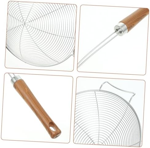 Luxshiny 304 Stainless Steel Skimmer Spoon with Wooden Handle