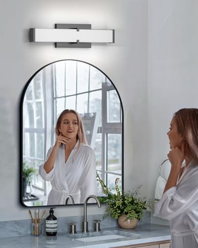 Modern 40W LED Vanity Light Over Mirror Matte Black Dimmable Bathroom Fixture