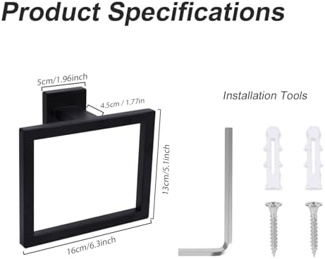 2pcs Matte Black Towel Holder for Bathroom 1