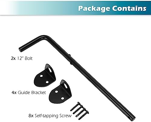 12 Cane Bolt Heavy Duty Drop Rod Gate Stopper Hardware Black Finish