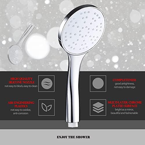 KWTORFIA Chrome-Plated High Pressure Handheld Shower Head G12 Interface
