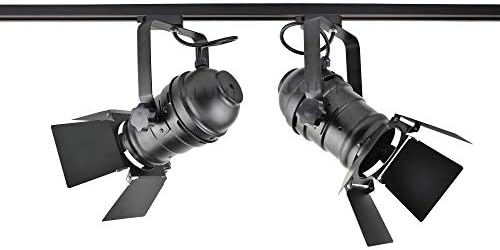 JLUMI TRK9000 Track Light Head with Flippers Black Frost Finish
