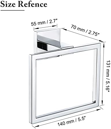 TQKAG Square Towel Ring Hooks for Bath and Kitchen