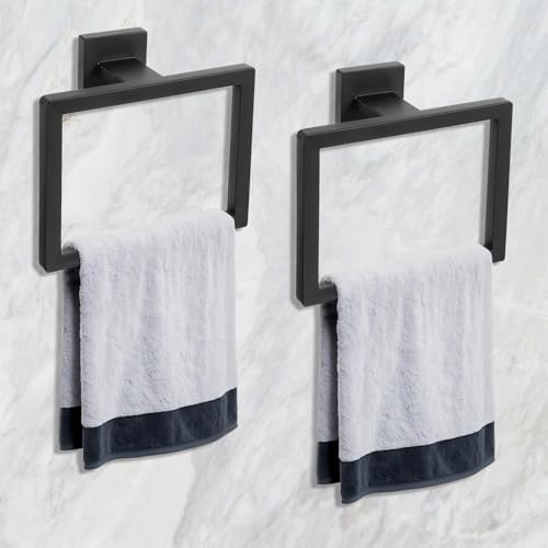 mekueeex Hand Towel Ring 2 Pack Matte Black