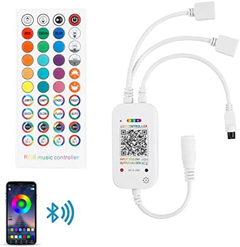 RGBZONE Bluetooth RGB LED Controller with 40-Key IR Remote 1