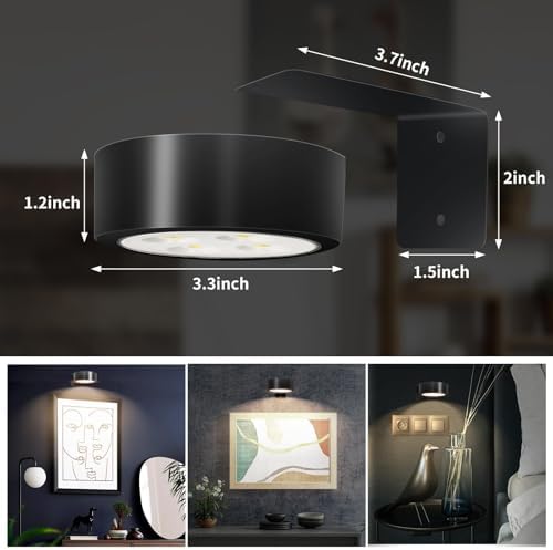 TTQ 4PCS Magnetic Wall Light with 3 Modes Dimmable