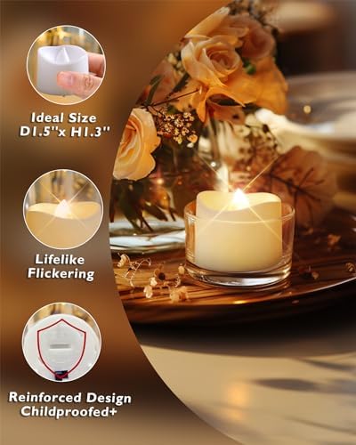 Homemory 72-Pack Battery Operated Flameless Tea Lights