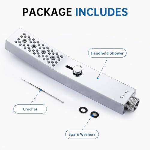 G-Promise All Metal Square 3-Mode Handheld Shower Head