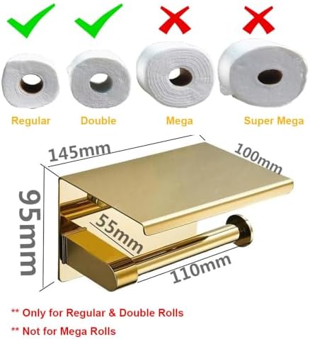 Stainless Steel Toilet Paper Holder with Phone Shelf 1