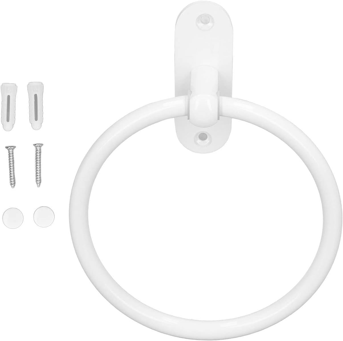 EVTSCAN 64 Inch White Bath Towel Ring Wall Mount Aluminum Alloy