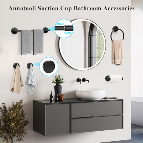 Annatuoli 5 Piece Suction Cup Bathroom Accessories Set