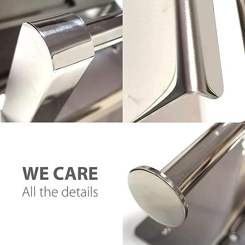 Toilet Paper Holder with Phone Shelf Wall Mount Rustproof Silver