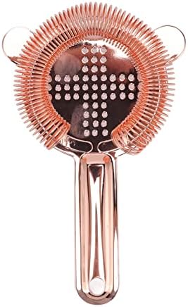 Cocktail Strainer with Rose Gold Finish for Home Bar Use