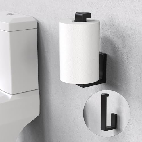 HUFEEOH Matte Black Toilet Paper Holder Wall Mount