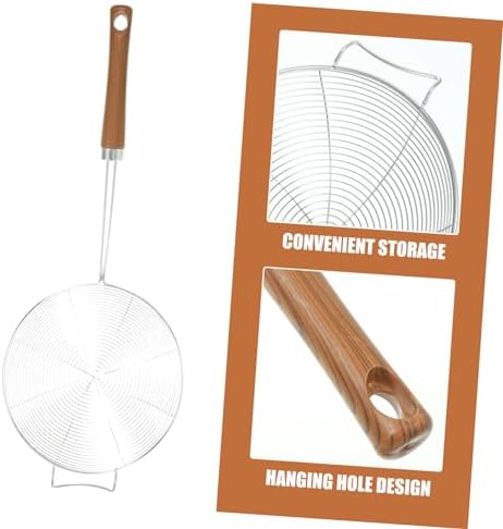 Luxshiny 304 Stainless Steel Skimmer Spoon with Wooden Handle