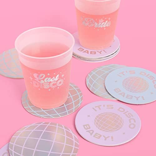 Xo Fetti Disco Party Drink Coasters - 16 pcs