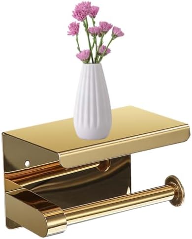 Stainless Steel Toilet Paper Holder with Phone Shelf 1