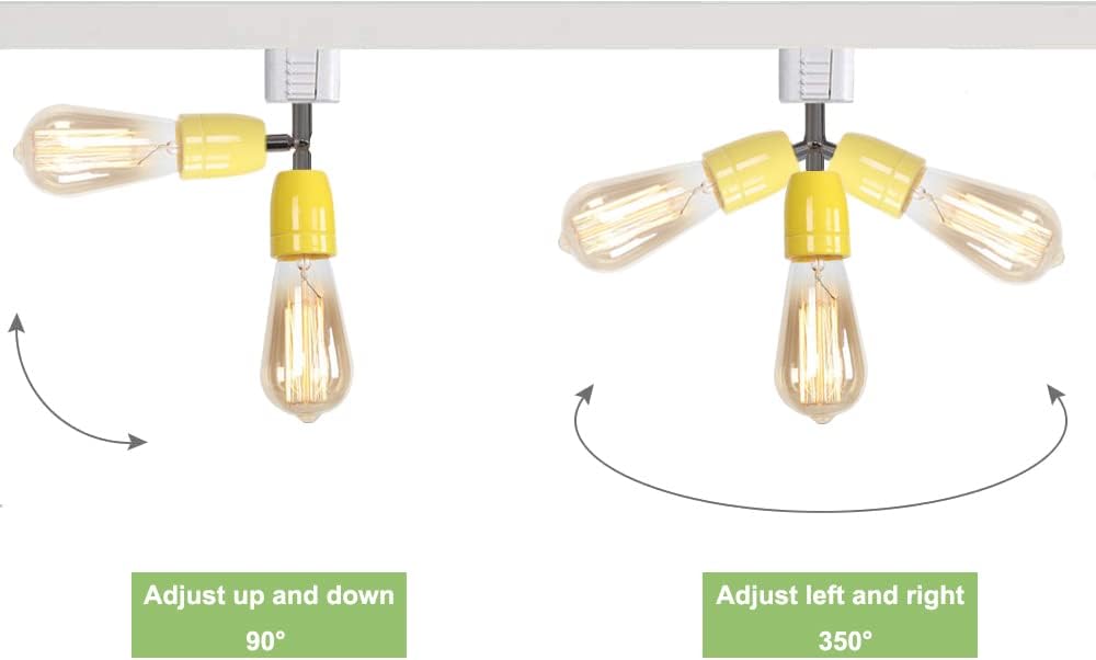KAYYELAMP Single Circuit H Track Head Pendant Light E26 Base Yellow