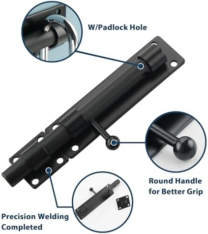 Heavy Duty Gate Latch 8inch alg304 SS Matte Black