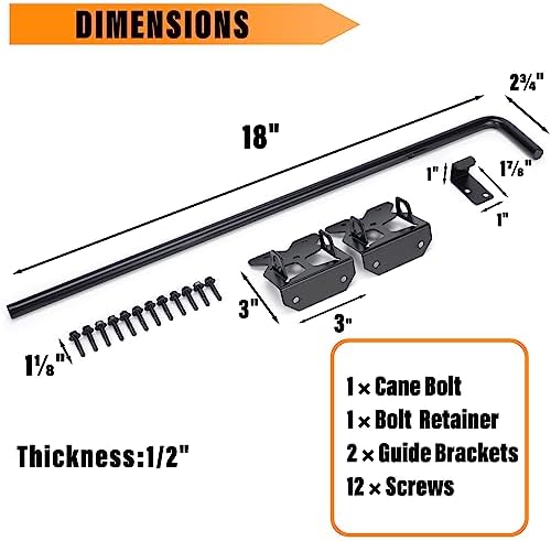 Upgrade 18 Heavy Duty Cane Bolt Gate Drop Rod