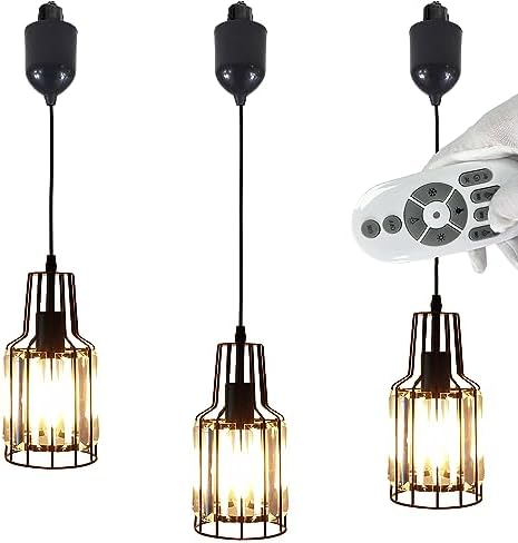 Adjustable Height Halo Pendant Light with Smart LED Bulbs