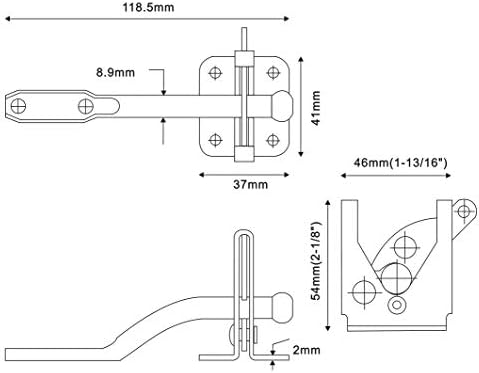 QCAA Self-Locking Gate Latch Pack of 2 304 Stainless Steel