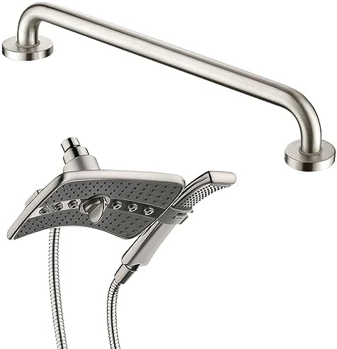 Bright Showers Dual Shower Head Grab Bar Set