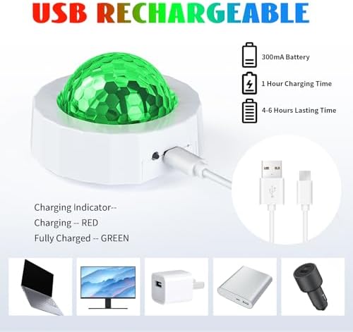 ASFSKY Car Disco Ball Light with 2 Modes - Rechargeable Magnetic
