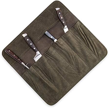 Angus Stoke Knife Roll Bag 7 Slots Leather Case