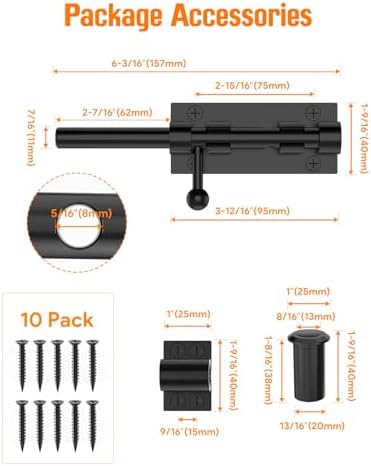 Barrel Bolt Latch 304 Stainless Steel Shed Door Lock