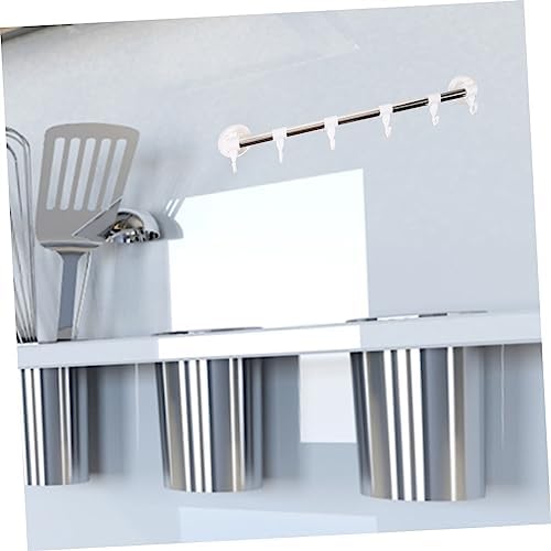 Holibanna Stainless Steel Suction Cup Towel Holder with 6 Hooks
