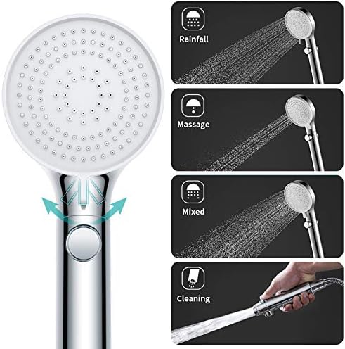 Adjustable 3-Mode Handheld Shower Head with Hose and Valve