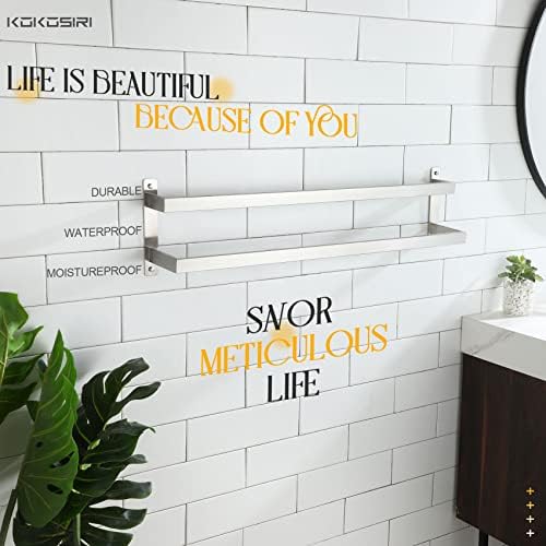KOKOSIRI 32 Inches 2-Tier Ladder Towel Rack Brushed Nickel B5008BR-L32B3004BR