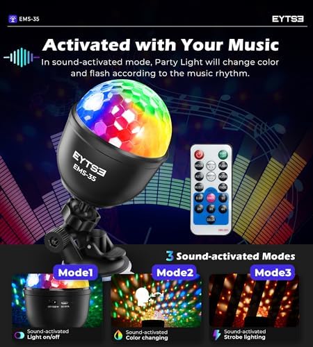 EYTSE 2-Pack Mini Disco Ball Lights with Remote