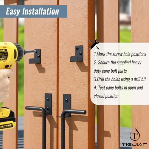 TIEJIAN Heavy Duty Metal Gate Stopper 12 x 2Pack Black
