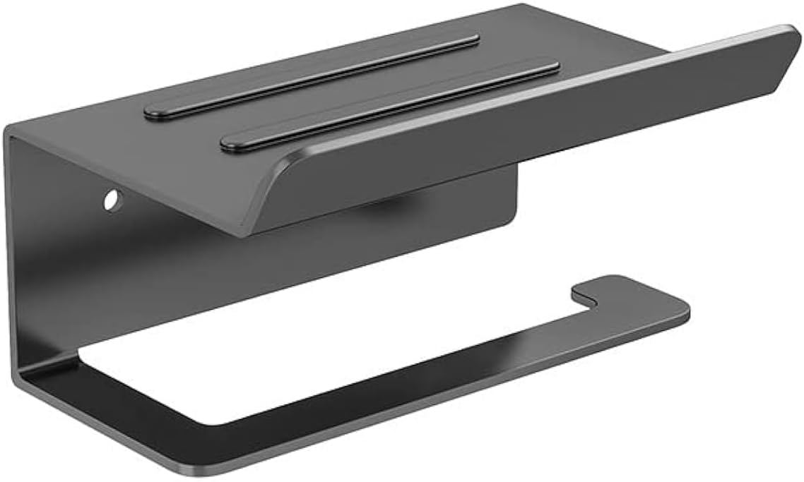 Black Bathroom Toilet Paper Holder Wall-Mounted Stainless Steel
