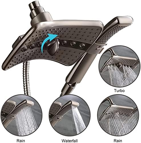 BRIGHT SHOWERS 10-Inch Extendable Shower Arm with Dual Spray Heads