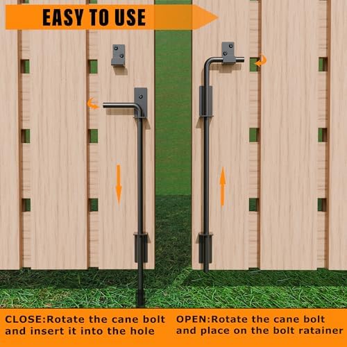 Durable 12 Cane Bolt Gate Latch Black Steel