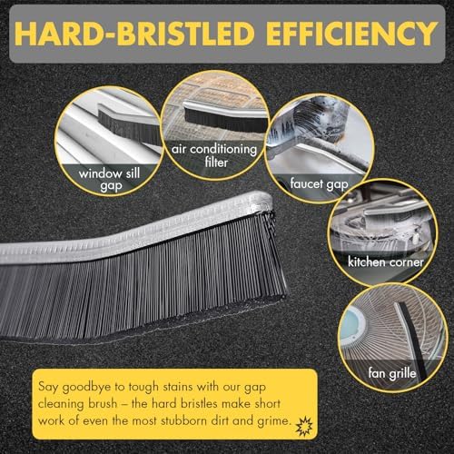 3Pcs Crevice Cleaning Brush Set Hard Bristle for Small Spaces