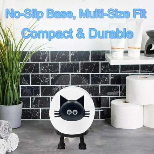 ZAGEVIVIN Cat Toilet Paper Holder Black Self Standing