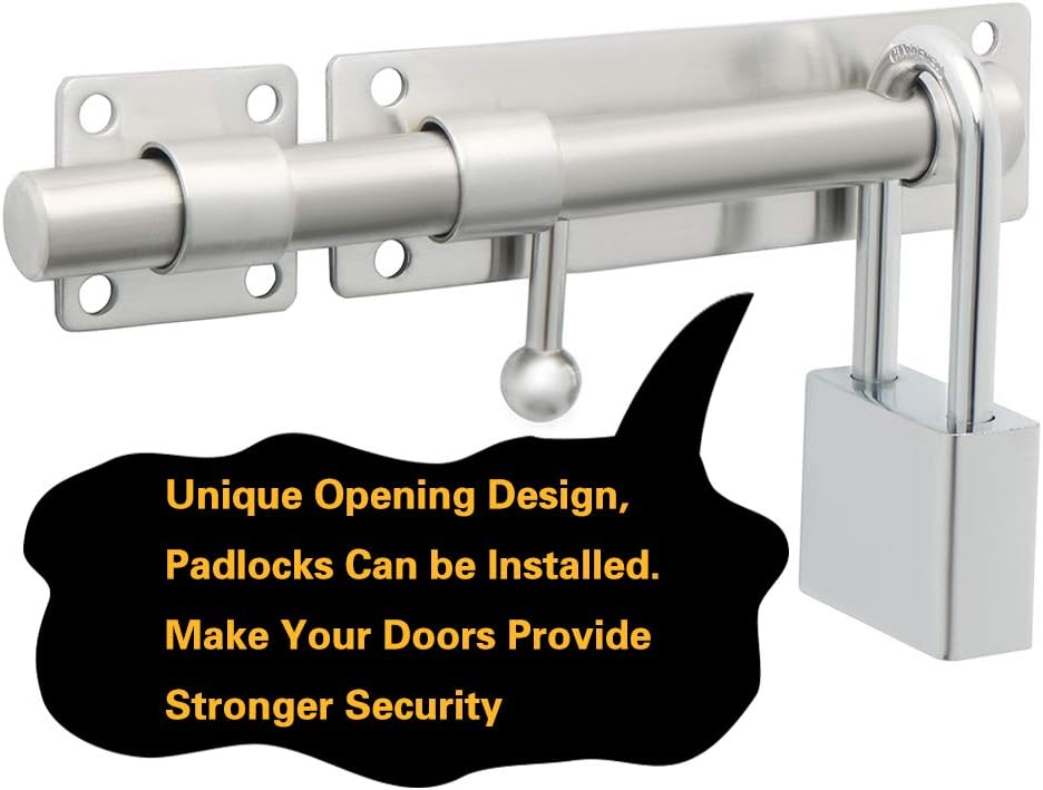 Durable 8-Inch Stainless Steel Slide Bolt Latch