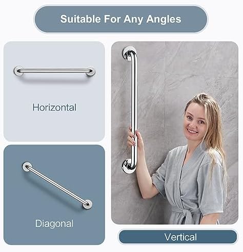 BRIGHT SHOWERS Dual shower head combo with grab bar