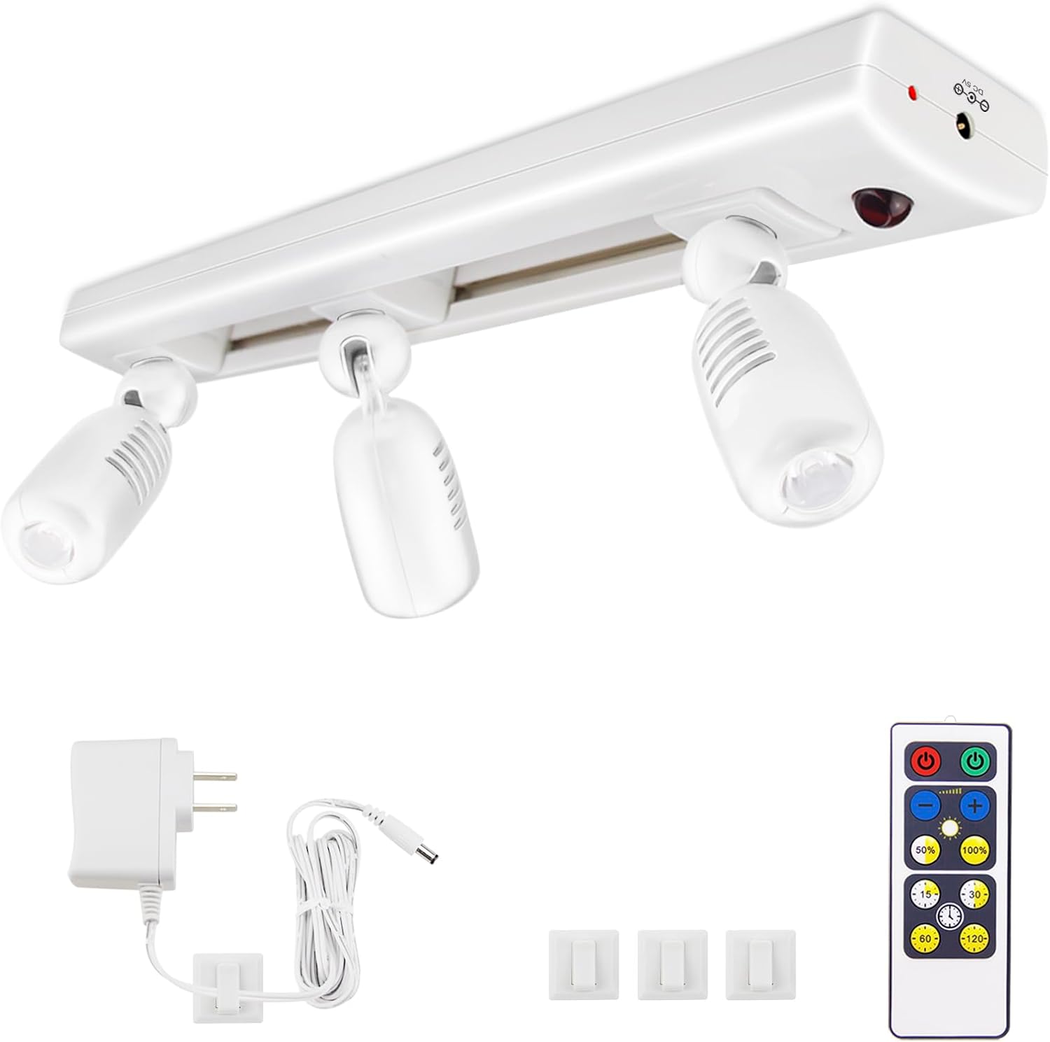 LUXSWAY Dimmable LED Track Light with Remote and 3 Adjustable Heads 1