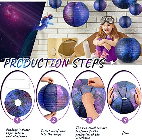 Hortsun Galaxy Print Paper Lanterns 20 Pack