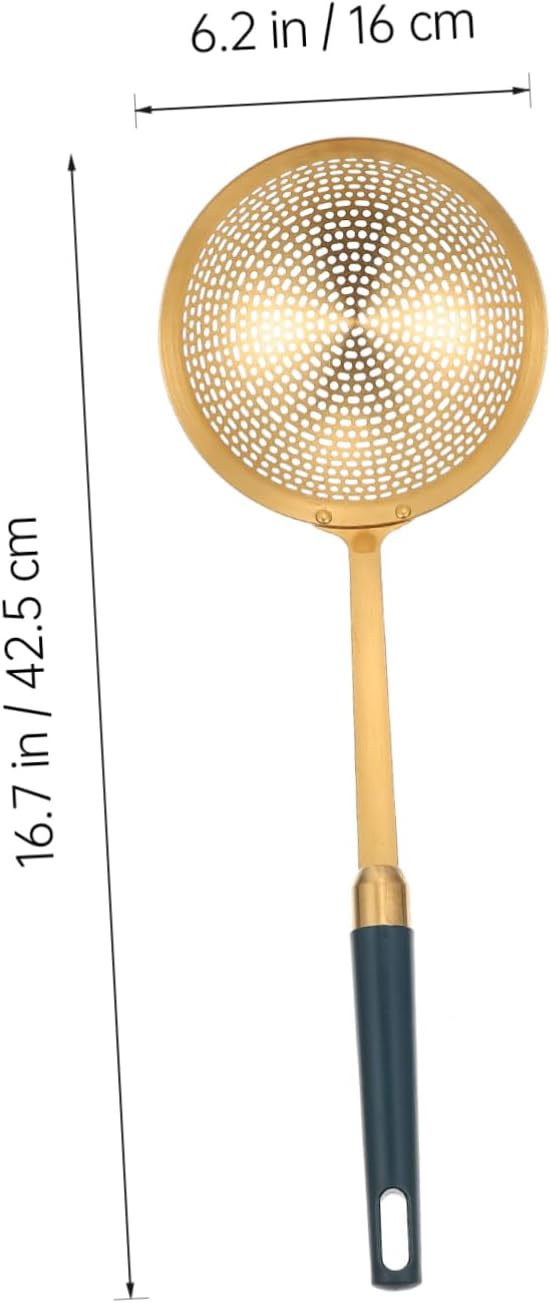 HOLIDYOYO 1pc Yellow Plastic Skimmer Ladle for Frying and Hot Pot
