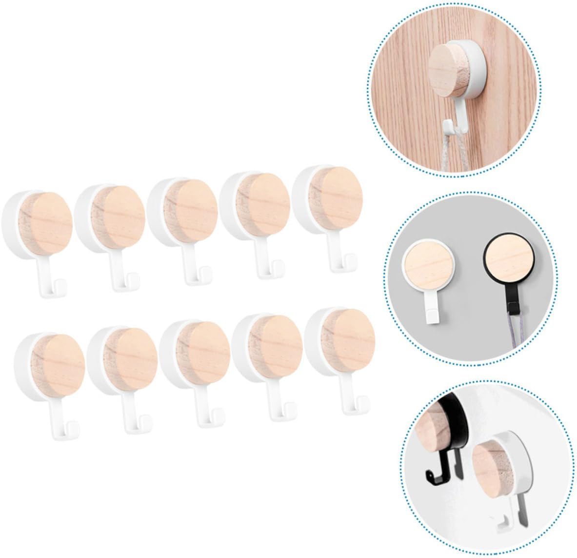 10Pcs Wall Mounted Pasting Hooks for Home Chic Storage